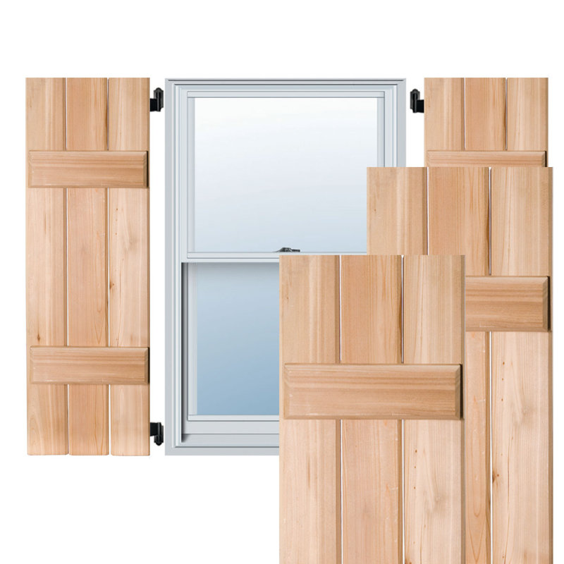 Ekena Millwork Exterior 3 Real Wood Pine BoardNBatten Shutters